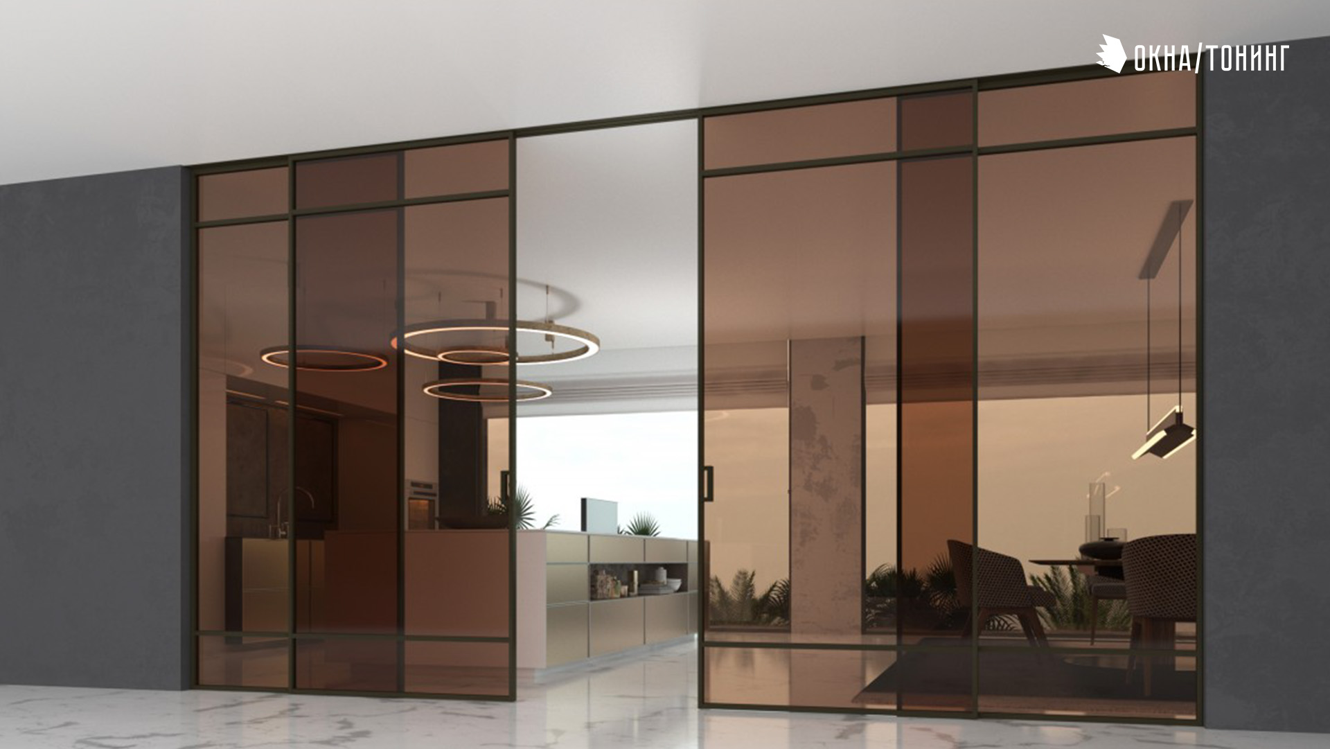 Матирование стеклянной двери